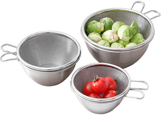 리본제이 뉴미니 숏핸들 스텐 믹싱볼 3종 + 채반 3종 세트, 1세트