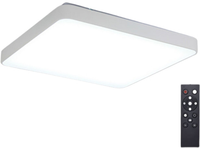 조명에반하다 심플 리모컨 통거실4등 LED 천장등, 화이트