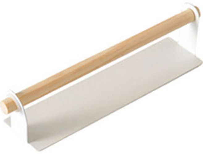 네이처안 벽 접착식 원목형 키친타올걸이, 화이트, 1개