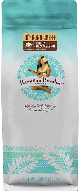 하와이안파라다이스커피 하와이 코나 바닐라 마카다미아 커피 원두, 홀빈(분쇄안함), 680g, 1개