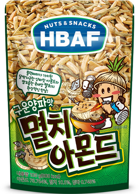 바프 넛츠앤스낵스 구운양파맛 멸치 아몬드, 100g, 1개