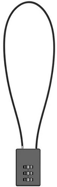 트래블큐브 스퀘어 스테인레스 코팅 롱케이블 3 다이얼자물쇠 블랙 50cm, 1개