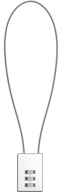 트래블큐브 스퀘어 스테인레스 코팅 롱케이블 3다이얼 자물쇠 그레이 50cm, 1개