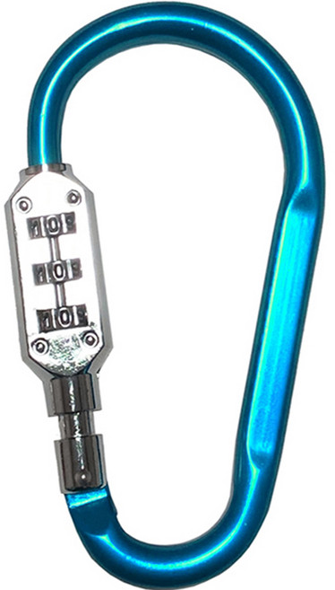 트래블큐브 컬러 잠금 카라비너 3다이얼 자물쇠 중형 블루, 1개