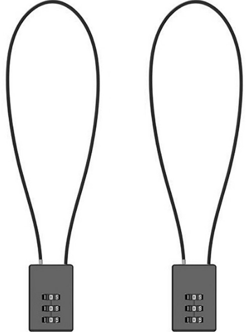 트래블큐브 스퀘어 스테인레스 코팅 롱케이블 3다이얼 자물쇠 블랙 50cm, 2개