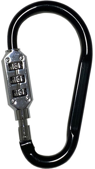 트래블큐브 컬러 잠금 카라비너 3다이얼 자물쇠 중형 블랙, 1개