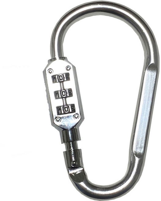 트래블큐브 컬러 잠금 카라비너 3다이얼 자물쇠 특대형 실버, 1개