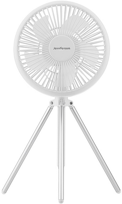 제니퍼룸 무드등 무선 캠핑 탁상형 선풍기, JR-F6001WH, 화이트
