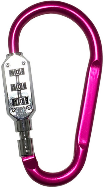 트래블큐브 컬러 잠금 카라비너 3다이얼 자물쇠 중형 핑크, 1개