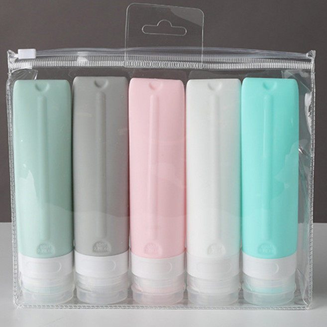 여행용 실리콘 튜브 공병 5p, 80ml, 1세트