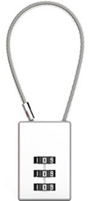 트래블큐브 스퀘어 스테인레스 코팅케이블 3 다이얼 자물쇠 그레이, 1개