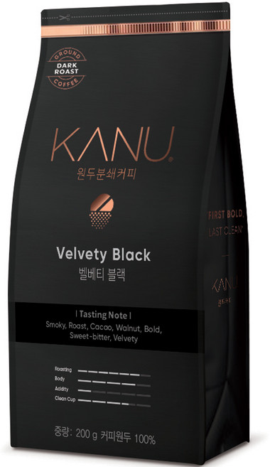 카누 커피 분쇄 원두 벨베티 블랙, 핸드드립, 200g, 1개
