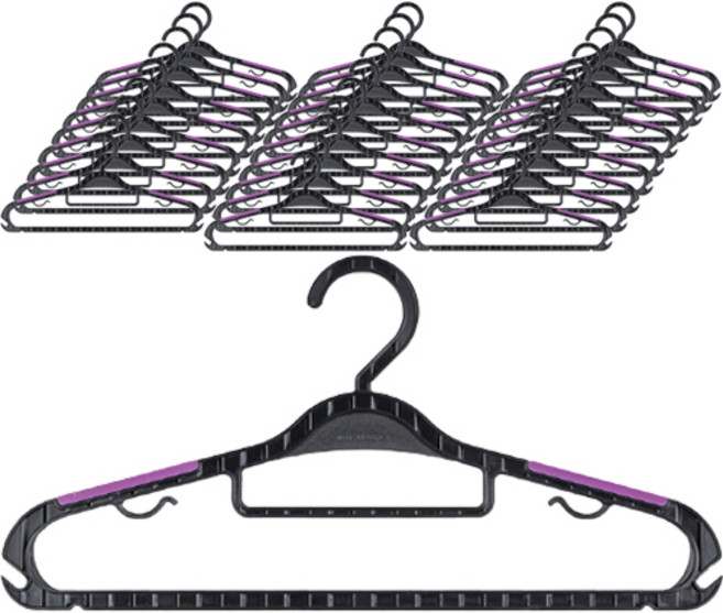 보네르 심플 논슬립 옷걸이, 퍼플, 50개