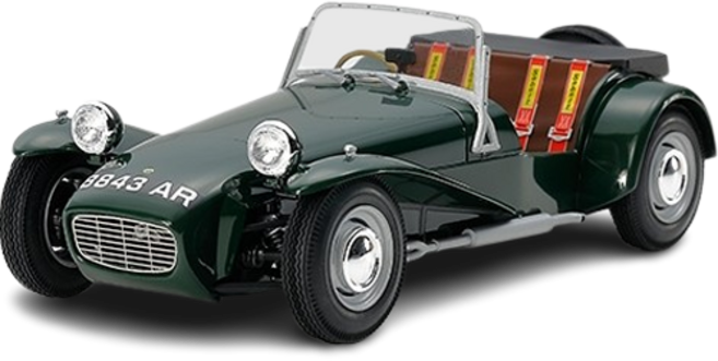 TAMIYA 田宮 1：24 Lotus Super 7 系列 2 跑車 藍綠色 24357, 1個