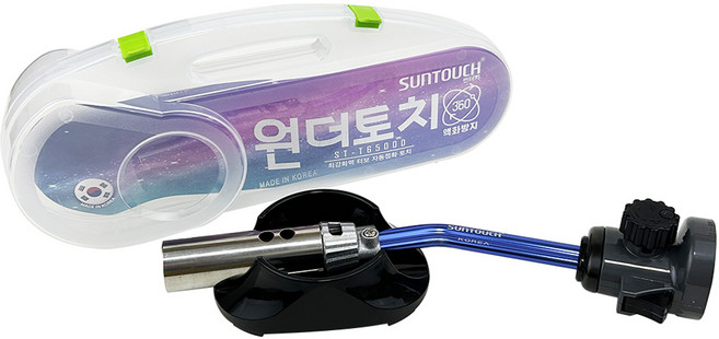 썬터치 최강화력 터보 자동점화 액화방지 원더 롱토치 세트, 실버, 1세트