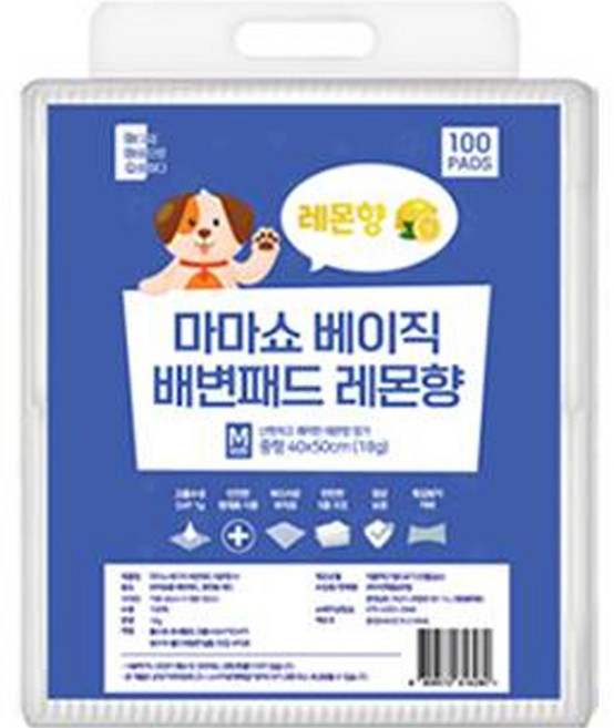 마마쇼 강아지 베이직 배변패드 레몬향, 100개입, 1개