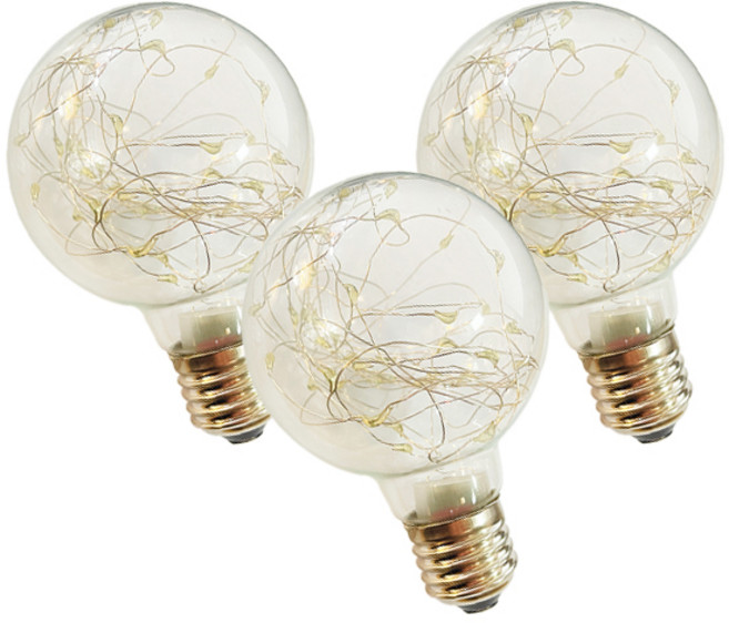 韓國 FOCUS 愛迪生 LED 混沌設計燈泡 2W G80, 綠色, 3個