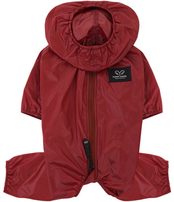 퍼피엔젤 에어 커버롤 강아지 우비 여아전용, 188Burgundy, 1개