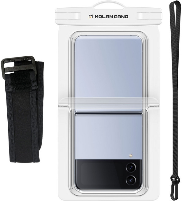 모란카노 Z플립 휴대폰 방수팩 + 넥스트랩 + 암밴드 세트, 화이트, 1세트