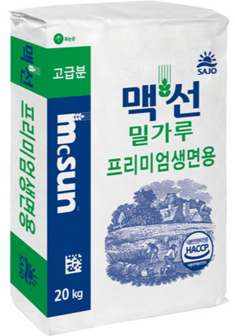 MCSUN 프리미엄생면용 밀가루, 20kg, 1개