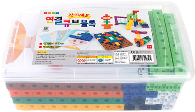 플레이콘 연결큐브블록 연결큐브 500p + 창의카드 5p + 보관통 + 메뉴얼 창의 세트, 혼합색상, 1개