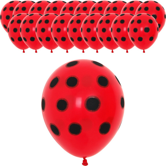 셈퍼텍스 땡땡이 풍선 30cm 20p, 레드앤블랙, 1개