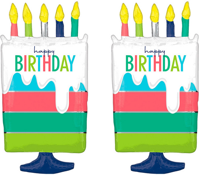 아나그램 모던 벌스데이 은박풍선 슈퍼쉐입, 혼합색상, 2개