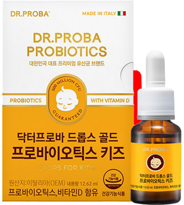 닥터프로바 아동용 드롭스 골드 프로바이오틱스 키즈, 12.62ml, 1개