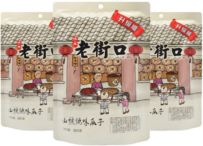 LAOJIEKOU 해바라기씨 히코리맛, 300g, 3개