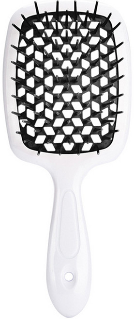 리빙홈디테일 볼륨 헤어브러쉬, 화이트핸들 + 블랙, 1개