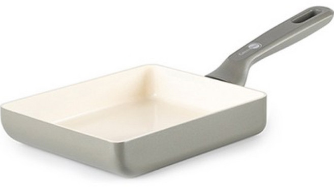 그린팬 인덕션 멤피스 세라믹코팅 사각 에그팬 쿼츠 그레이, 18cm, 1개