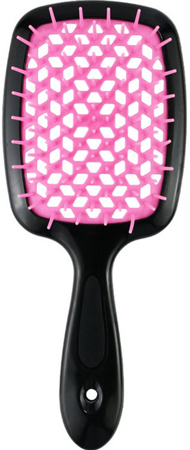 리빙홈디테일 볼륨 헤어브러쉬, 블랙핸들 + 핑크, 1개