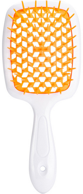 리빙홈디테일 볼륨 헤어브러쉬, 화이트핸들 + 오렌지, 1개