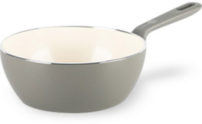 그린팬 인덕션 멤피스 세라믹코팅 편수 쉐프냄비 쿼츠 그레이, 20cm, 1개