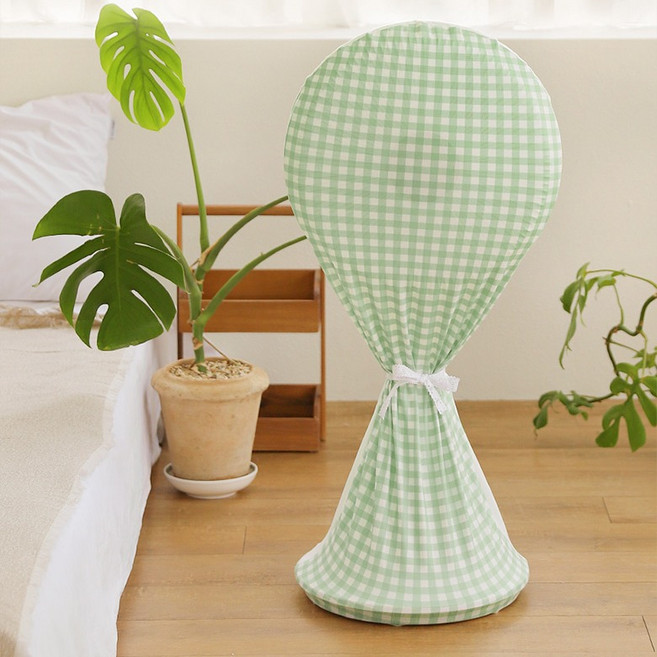 네이쳐리빙 마시멜로우 스판 선풍기 커버 전기종 호환 + 리본 끈, 그린