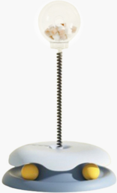 랜보어 고양이 컬러 간식 디스크볼 장난감, 블루, 1개