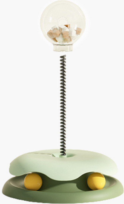 랜보어 고양이 컬러 간식 디스크볼 장난감 FREE, 그린, 1개