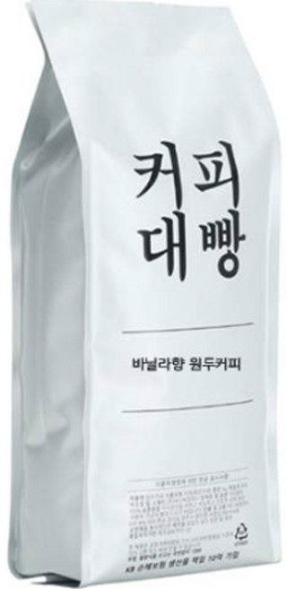 커피대빵 바닐라향 원두커피, 1kg, 1개, 홀빈(분쇄안함)