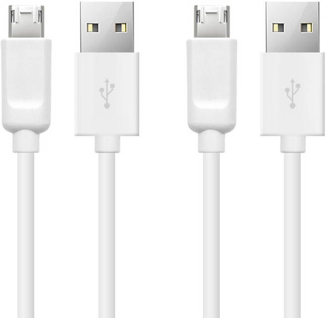 큐브온 충전기 호환 USB A to 5핀 충전 케이블, 30cm, 화이트, 2개