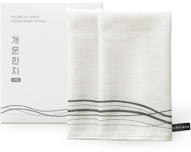 디어커스 개운한지 때타월, 화이트, 2개입, 1개