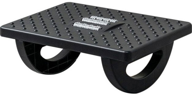 더자카 스윙 지압 데스크 발 받침대 디딤대, 블랙