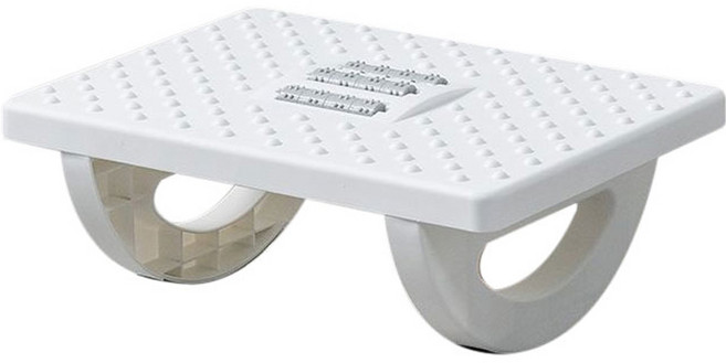 더자카 스윙 지압 데스크 발 받침대 디딤대, 화이트