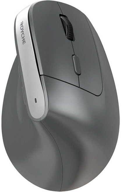 로이체 인체공학 저소음 버티컬 충전식 무선 마우스, RX-800V, 그레이