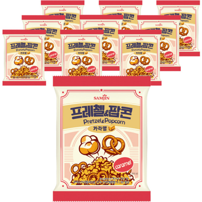 삼진 프레첼 & 팝콘 카라멜, 85g, 10개
