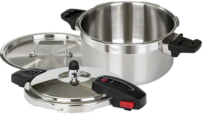 QUEEN SENSE SHINY 整體5層IH壓力鍋 4人份 11891, 銀色, 1個, 3L