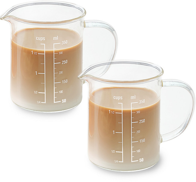 리본제이 비커 유리 계량컵, 350ml, 2개