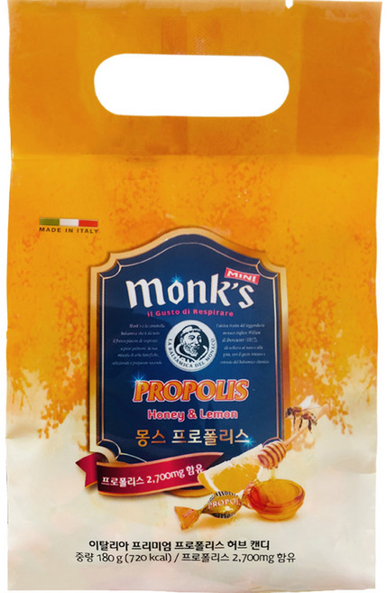 Monks 프로폴리스 목캔디, 180g, 1개