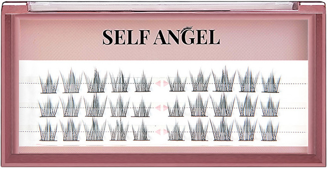 셀프천사 롱기둥 가닥 부분 연장 인조 속눈썹, 1개, 롱기둥 W형