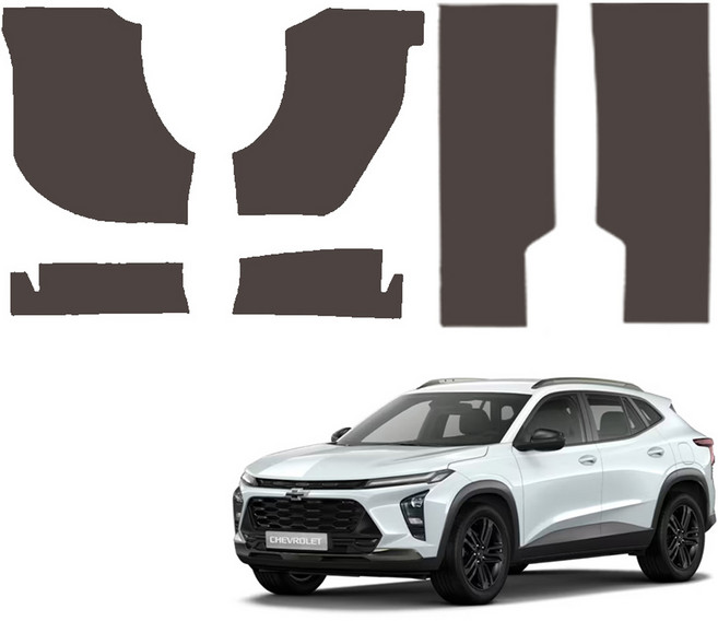 메이튼 스크래치 순정 컬러 가죽 카울 1열 도어스텝 커버 SC, 쉐보레 트랙스 크로스오버, 다크브라운