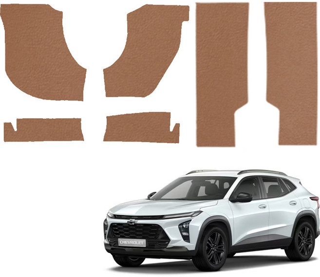 메이튼 스크래치 순정 컬러 가죽 카울 1열 도어스텝 커버 SC, 쉐보레 트랙스 크로스오버, 인디고브라운